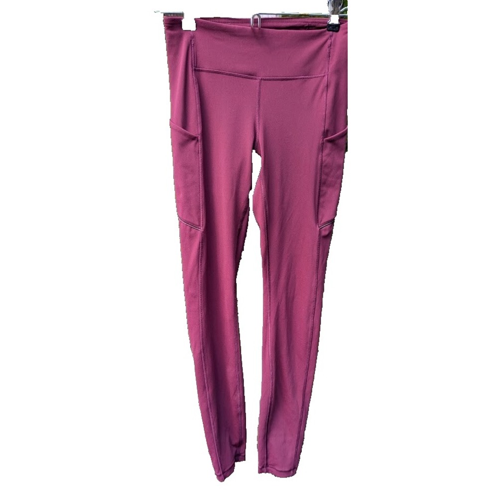 Lululemon Womens Leggings Size XS Burgundy Athleisure Pockets Workout Athletic